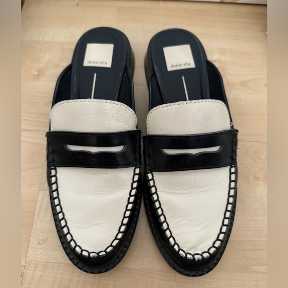 Dolce Vita Black and White Loafers - Picture 1 of 4